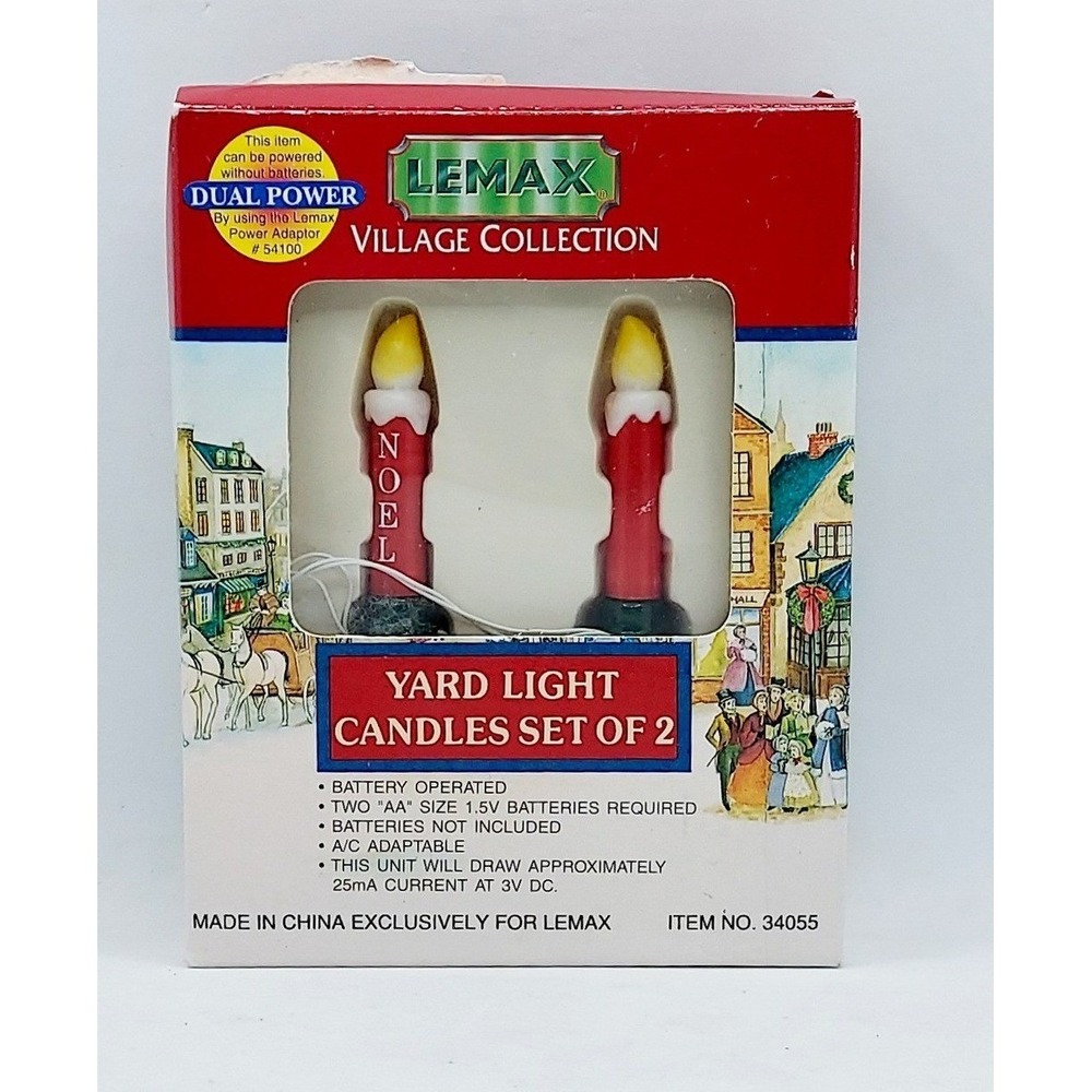 1993 Lemax Village Collection Yard Light Candles - Set of 2